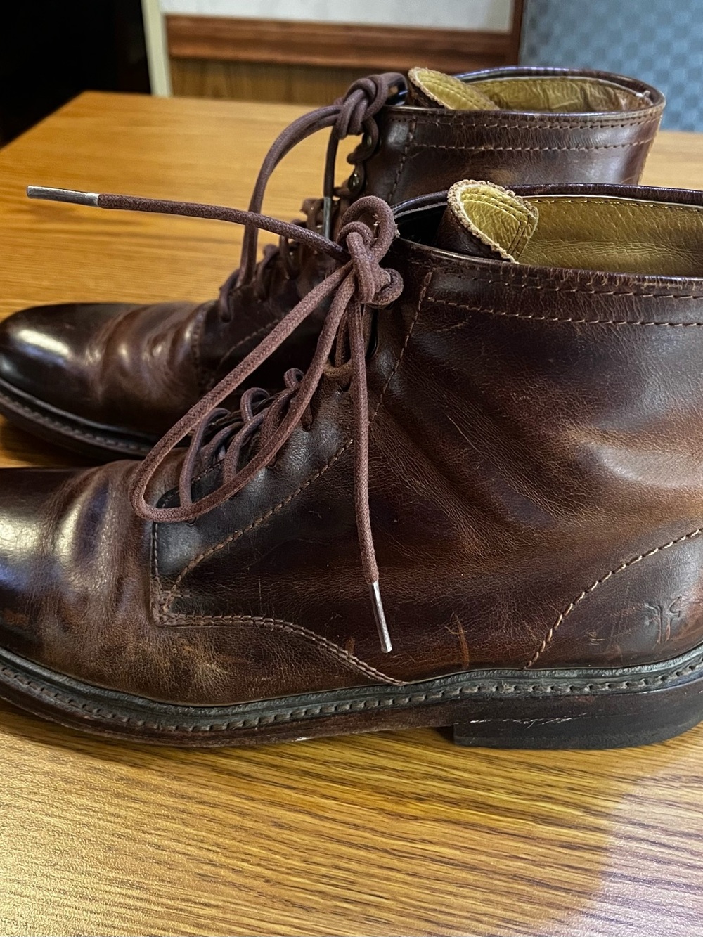 Frye Men's Brown Leather Lace-Up Boots - Picture 5 of 8